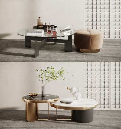 现代茶几3D模型下载